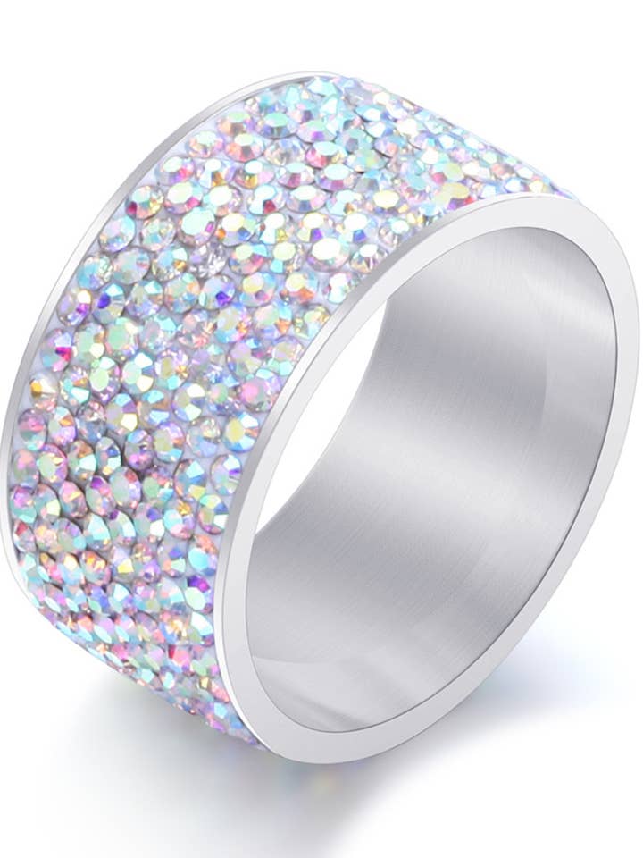 Anéis de strass em Aço Inoxidável R1576-AB por atacado de Ole