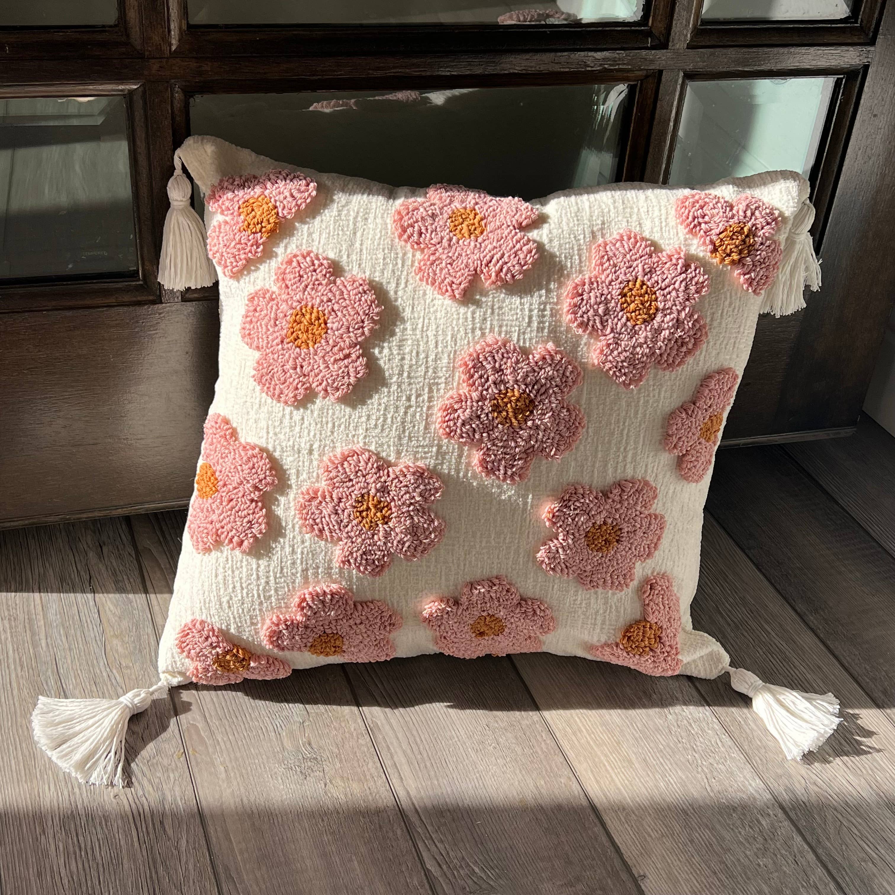 Delmar Decor - Vendita all'ingrosso Fodera cuscino decorativo - Cuscino primaverile, fodera trapuntata con motivo floreale 7