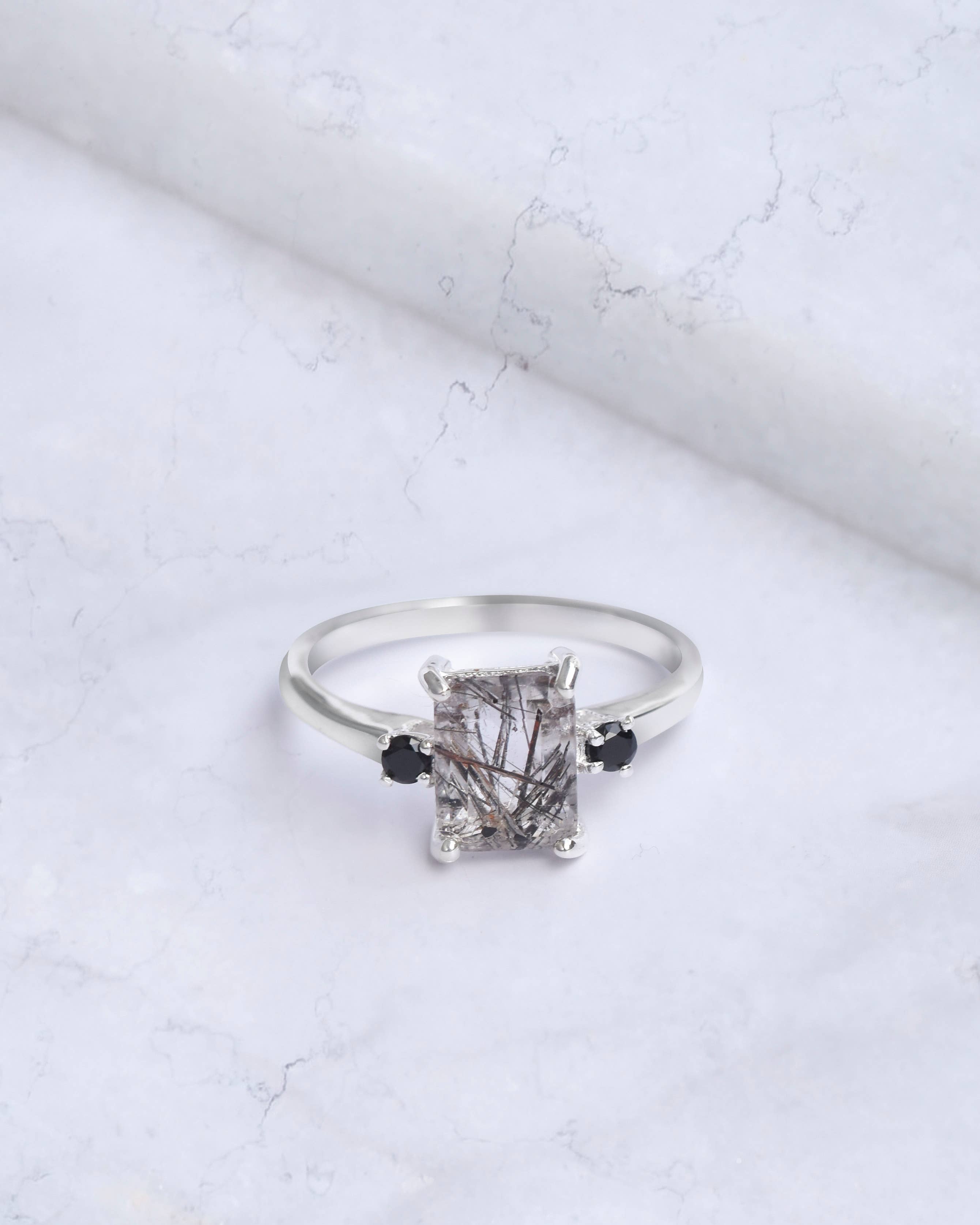 Tiramisu - Wholesale Single Stone/Solitaire Ring - 925 Sterling Silver Rutile Quartz Gemstone Bohemian Ring1