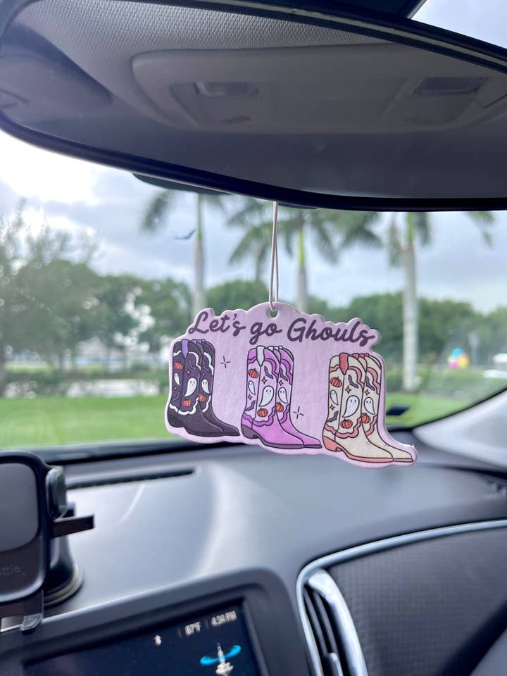 Let’s Go Ghouls Halloween Car Air Freshener for wholesale by Illie Millie Designs