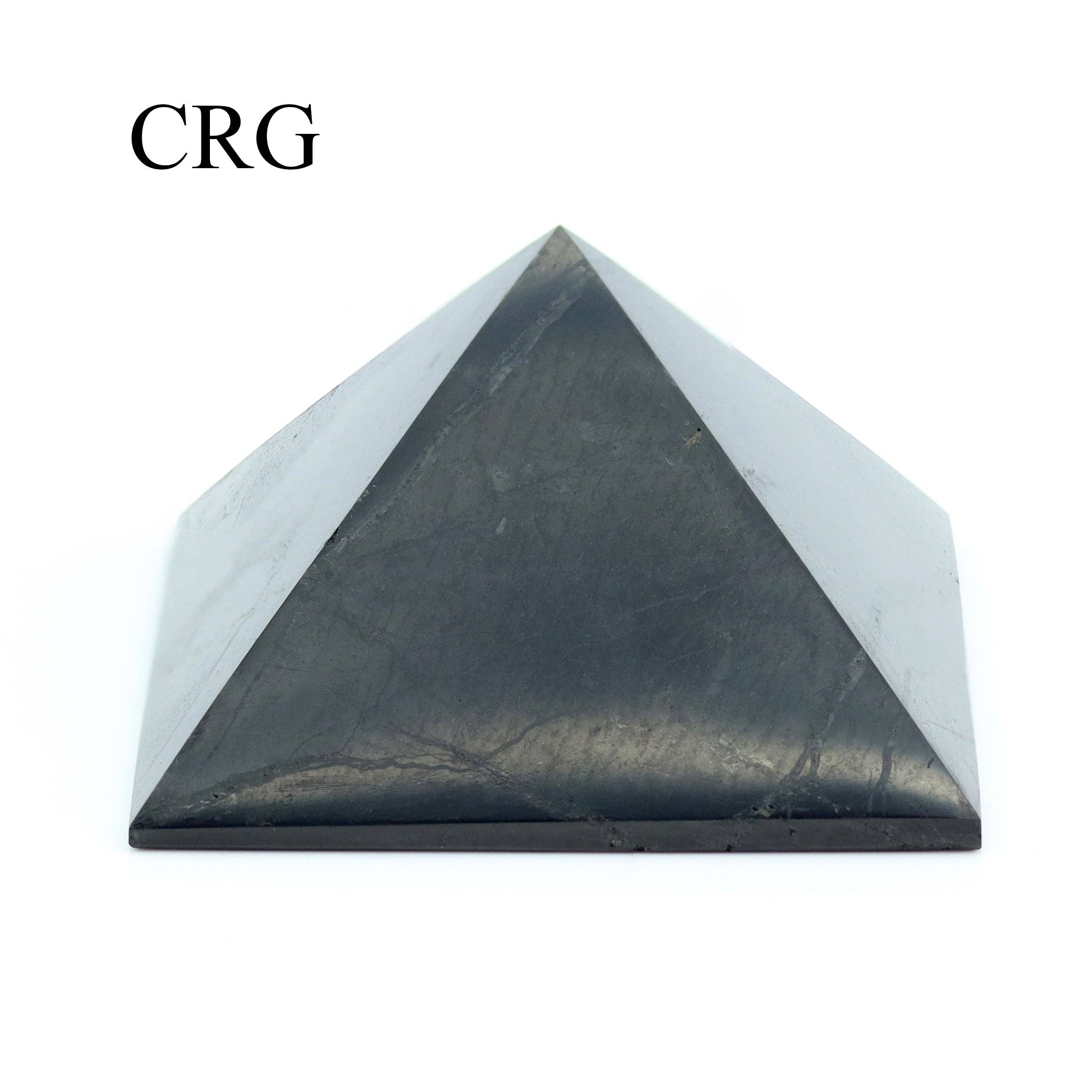 Crystal River Gems LLC - Wholesale Spiritual Stone/Crystal - QTY 1 - Polished Shungite Pyramid / 6cm Avg1