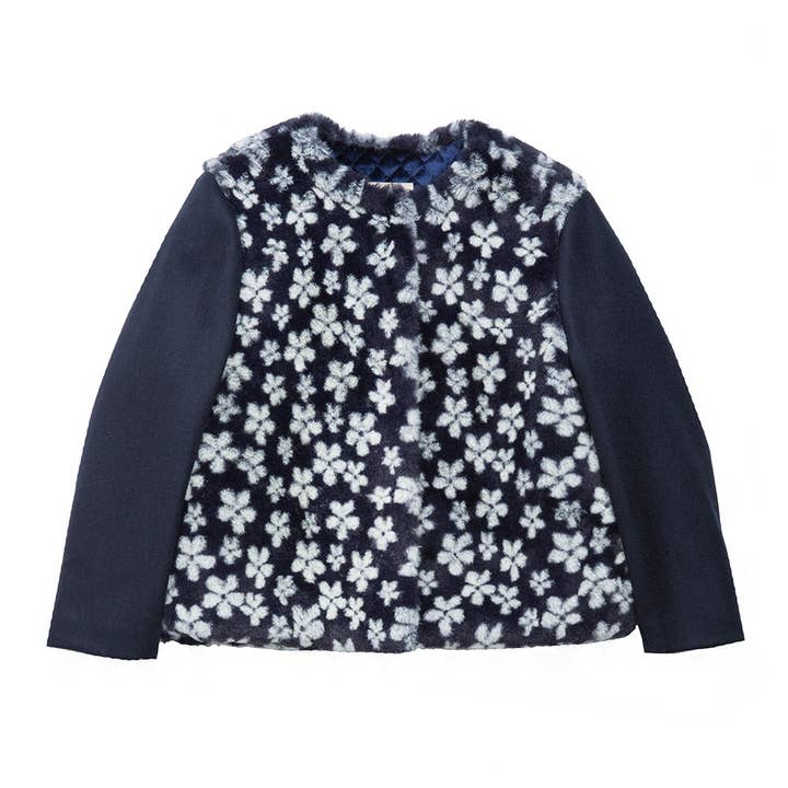 Floral Fur Jacket with Neck Warmer for wholesale by SUOAK