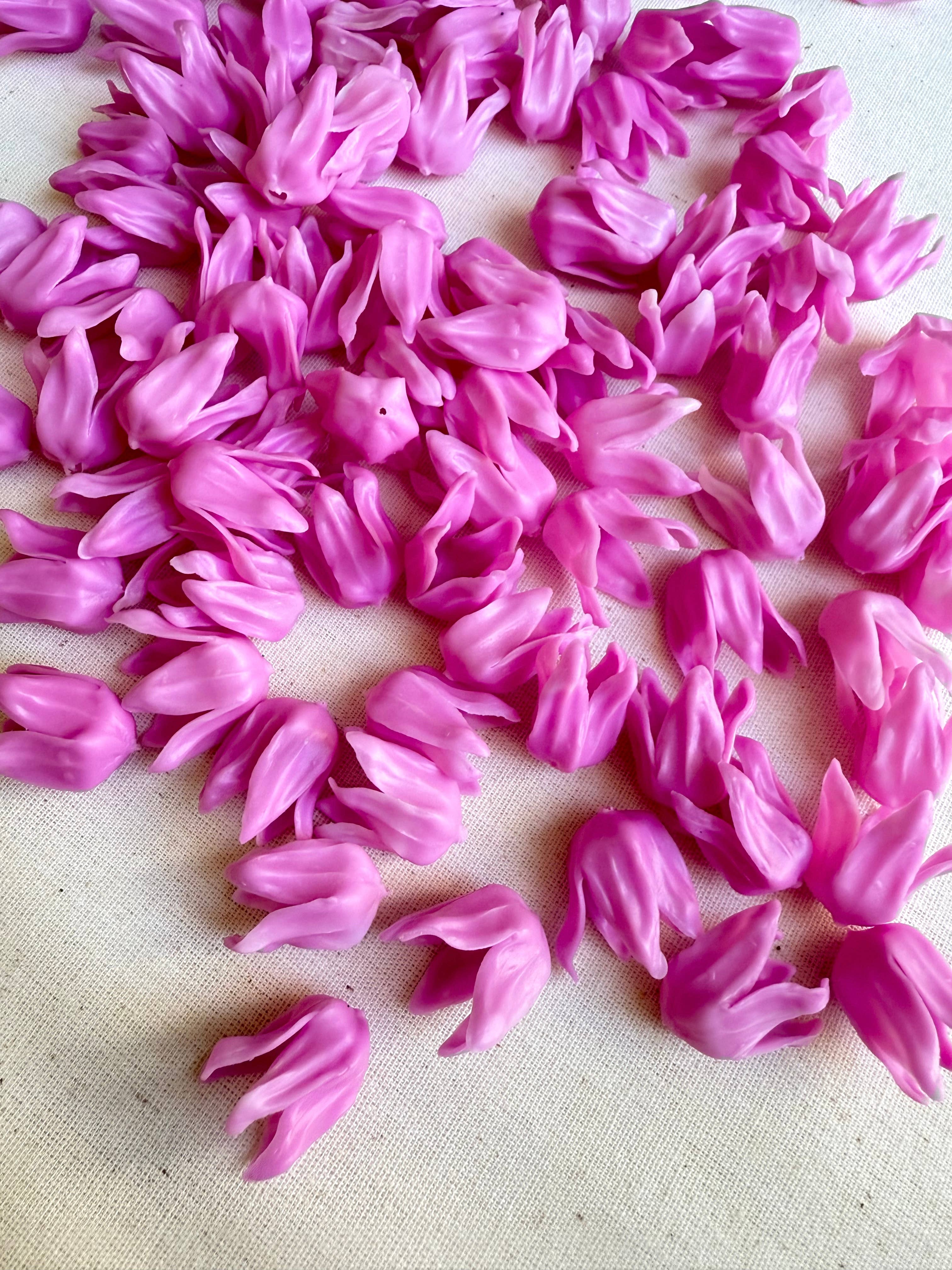 OpalHaus - Wholesale Craft Supplies - Pink Crown Flower Petals, Clay Flowers, Handmade Beads2