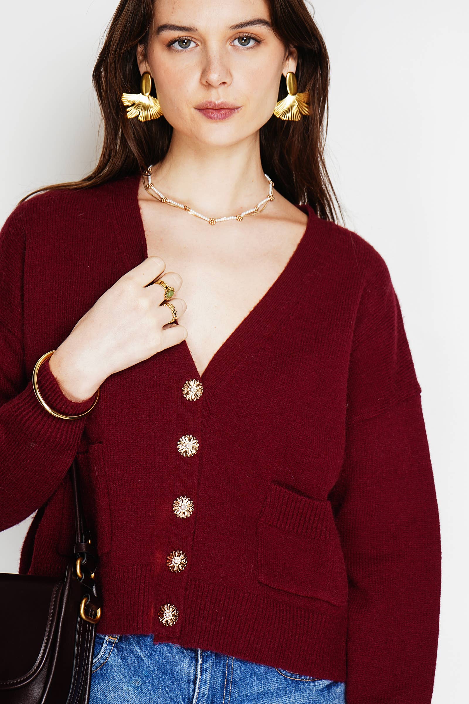 NOELINE – Cardigan - Mulher por atacado – Cardigã abotoado 260351