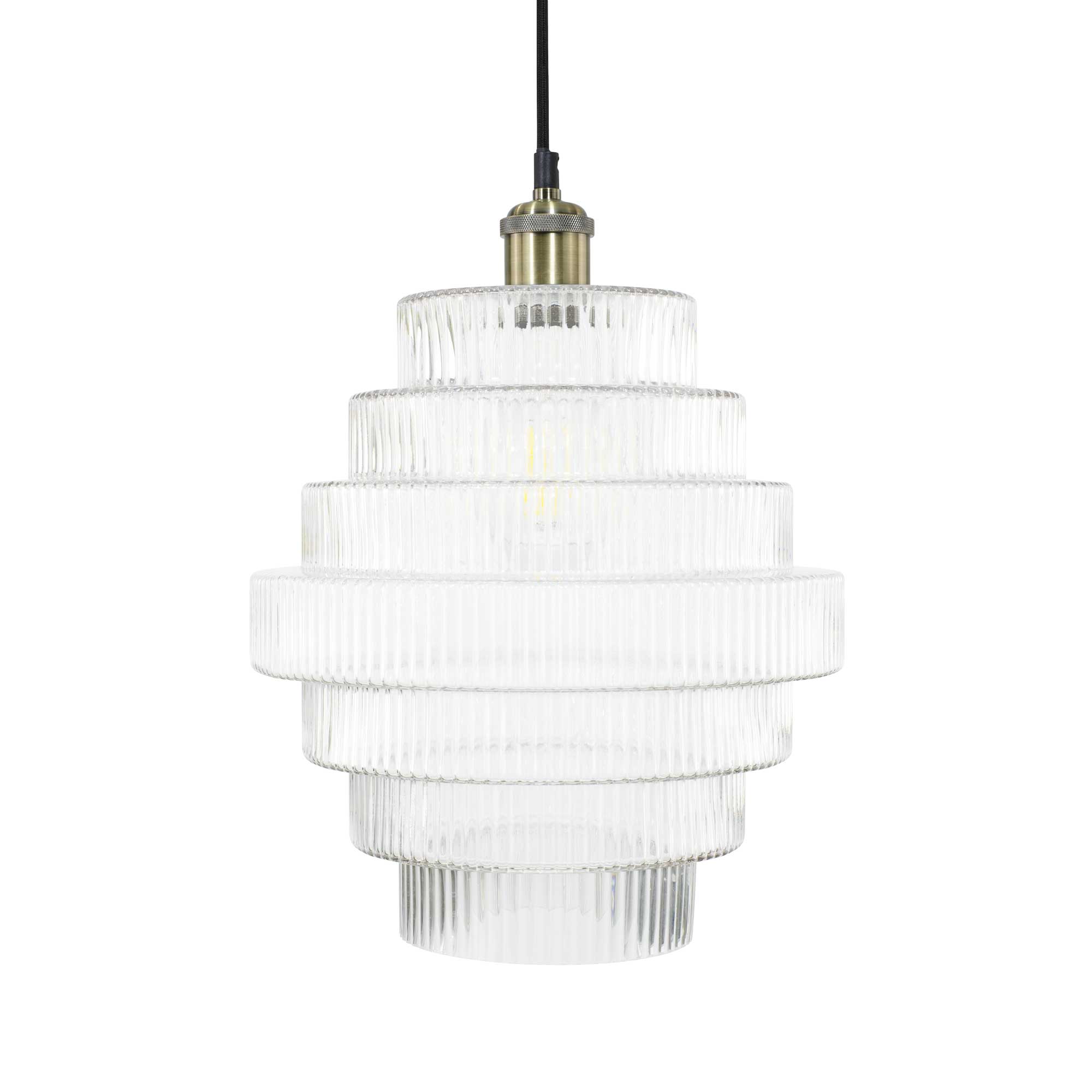 C-Création - Wholesale Chandelier/Hanging Light - Clear ribbed glass pendant Challe GM2