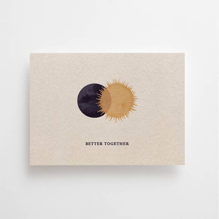 Anna Cosma - Wholesale Postcard - BETTER TOGETHER - POSTCARD - FRIENDSHIP CARD - SUN & MOON