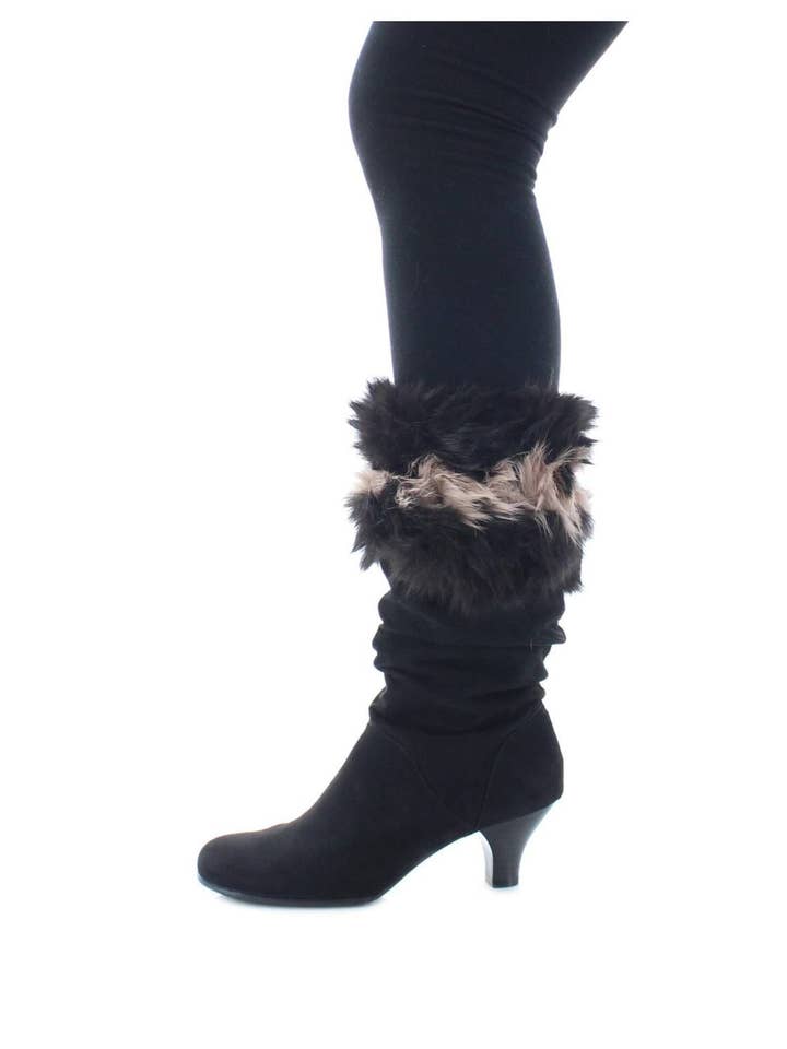 Legmogue Rupin Striped Rabbit Fur Boot Toppers for wholesale by Infinity Classics International Inc.