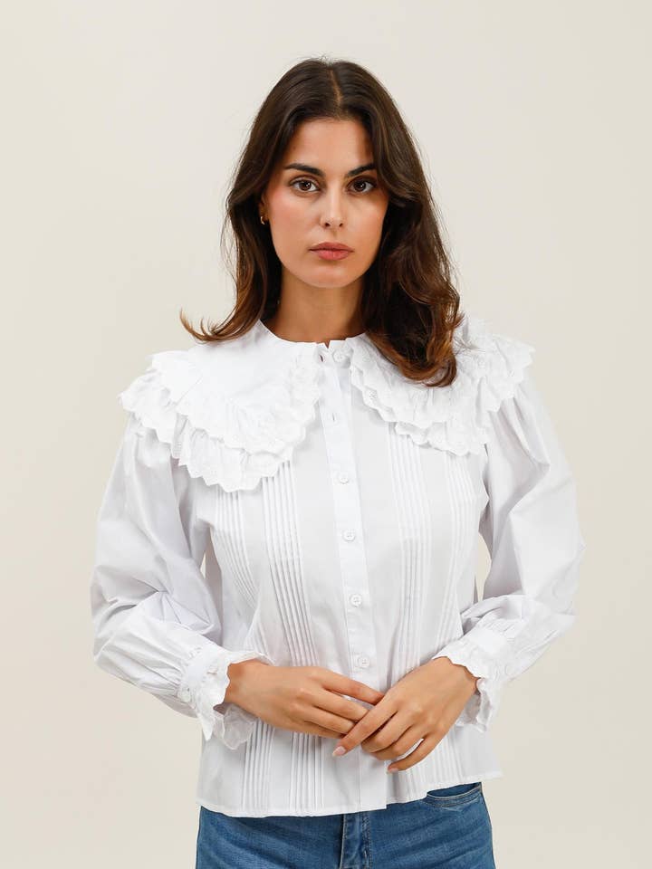 5878 RUFFLED BLOUSE for wholesale by Daphnea