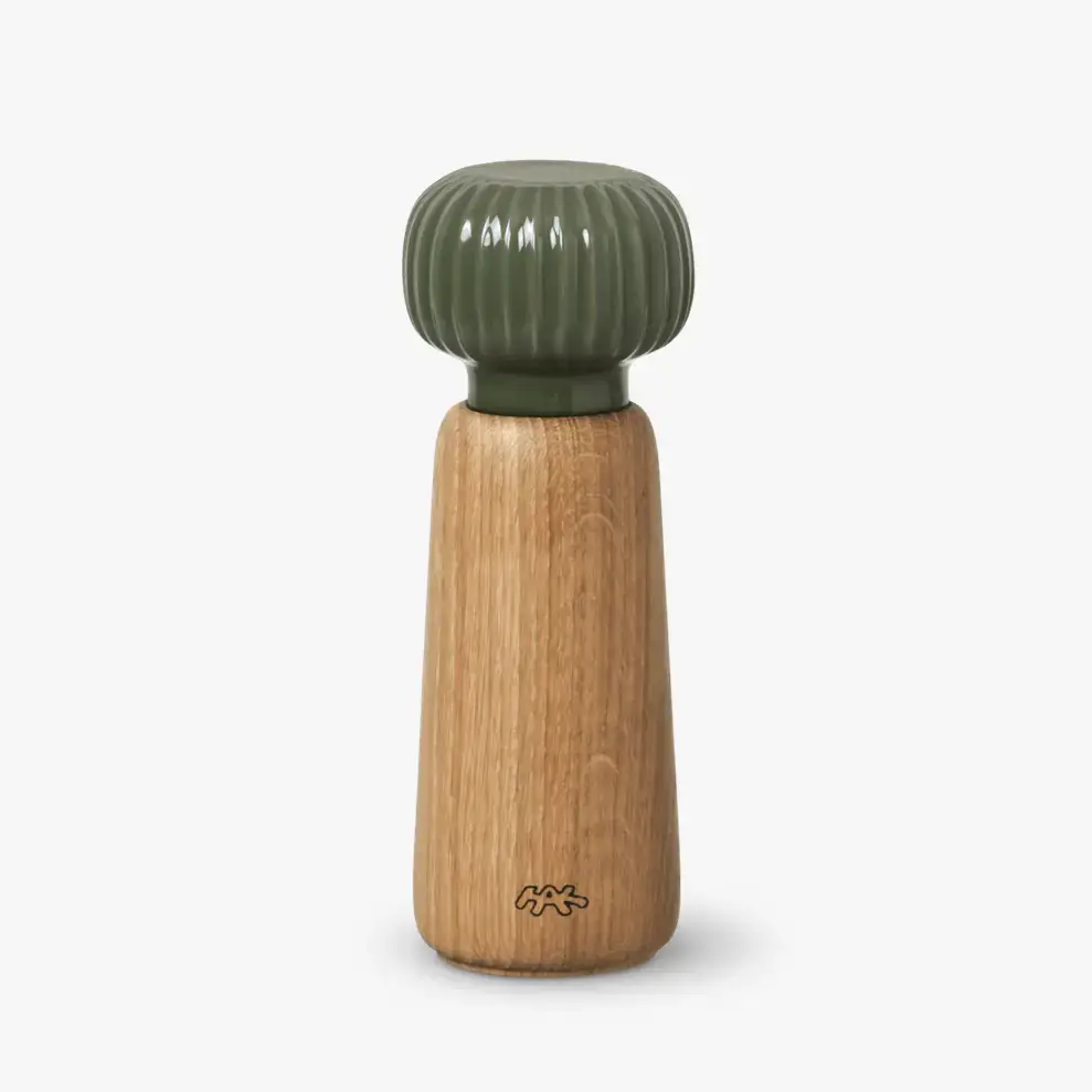 Danish Design Collective - Wholesale Spice Mill - Kähler - Hammershøi - 7.3" Oak & Ceramic Spice Grinder5