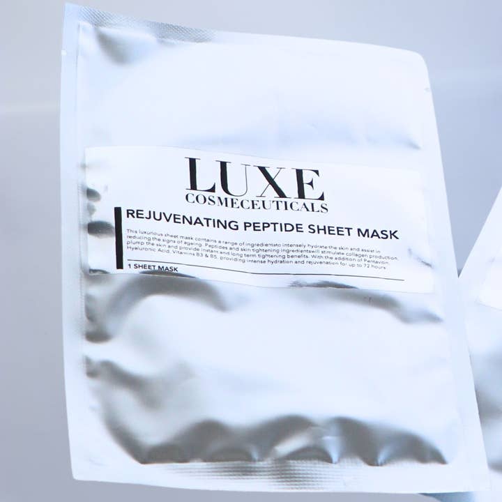 Rejuvenating Peptide Sheet Mask for wholesale by Luxe Cosmeceuticals