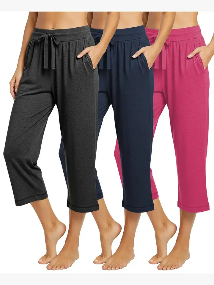 I-Wear Brands - Wholesale Lounge joggingbroek/joggingbroek - Dames - 3-pack dames sweatcapri's met tunnelkoord van French Terry7