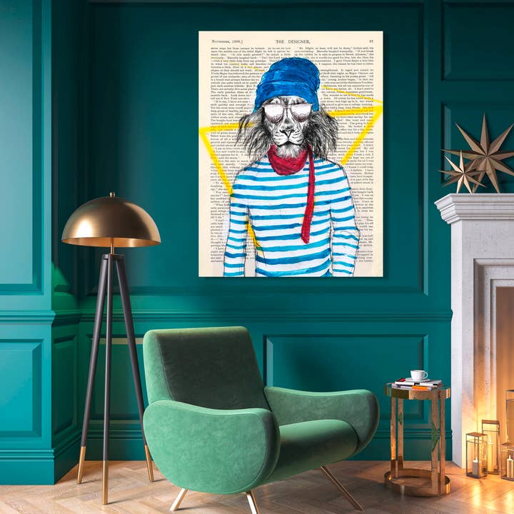 Moderne maleri med løve: Spencer, Bobo Guy for engroshandel hos Selected Artworks Italia