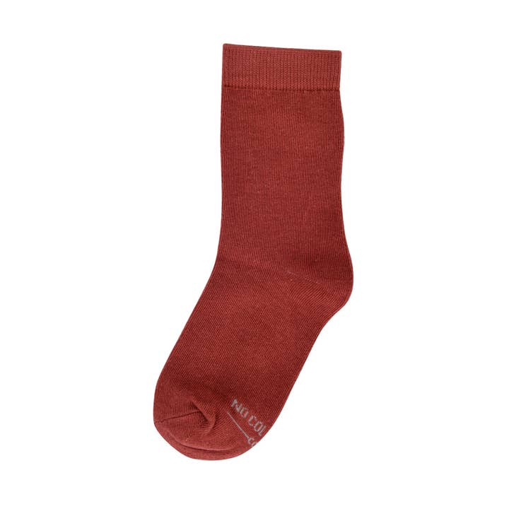 Solid Burnt Orange Kids Socks for wholesale by No Cold Feet