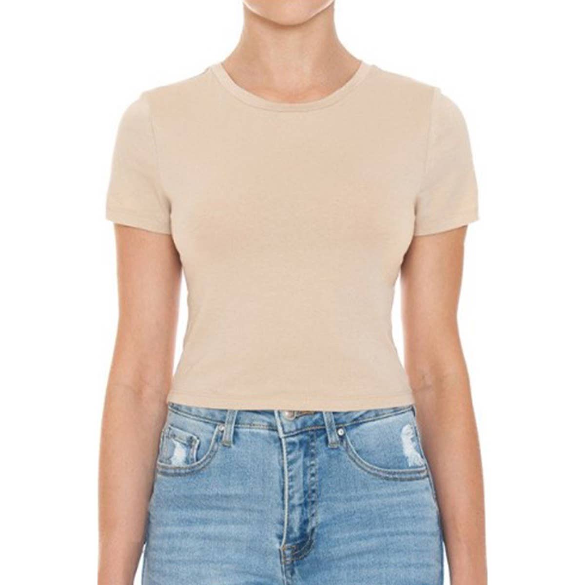 UP CLOTHING - Vente T-shirt – femme - T-SHIRT COURT À MANCHES COURTES ET COL ROND3