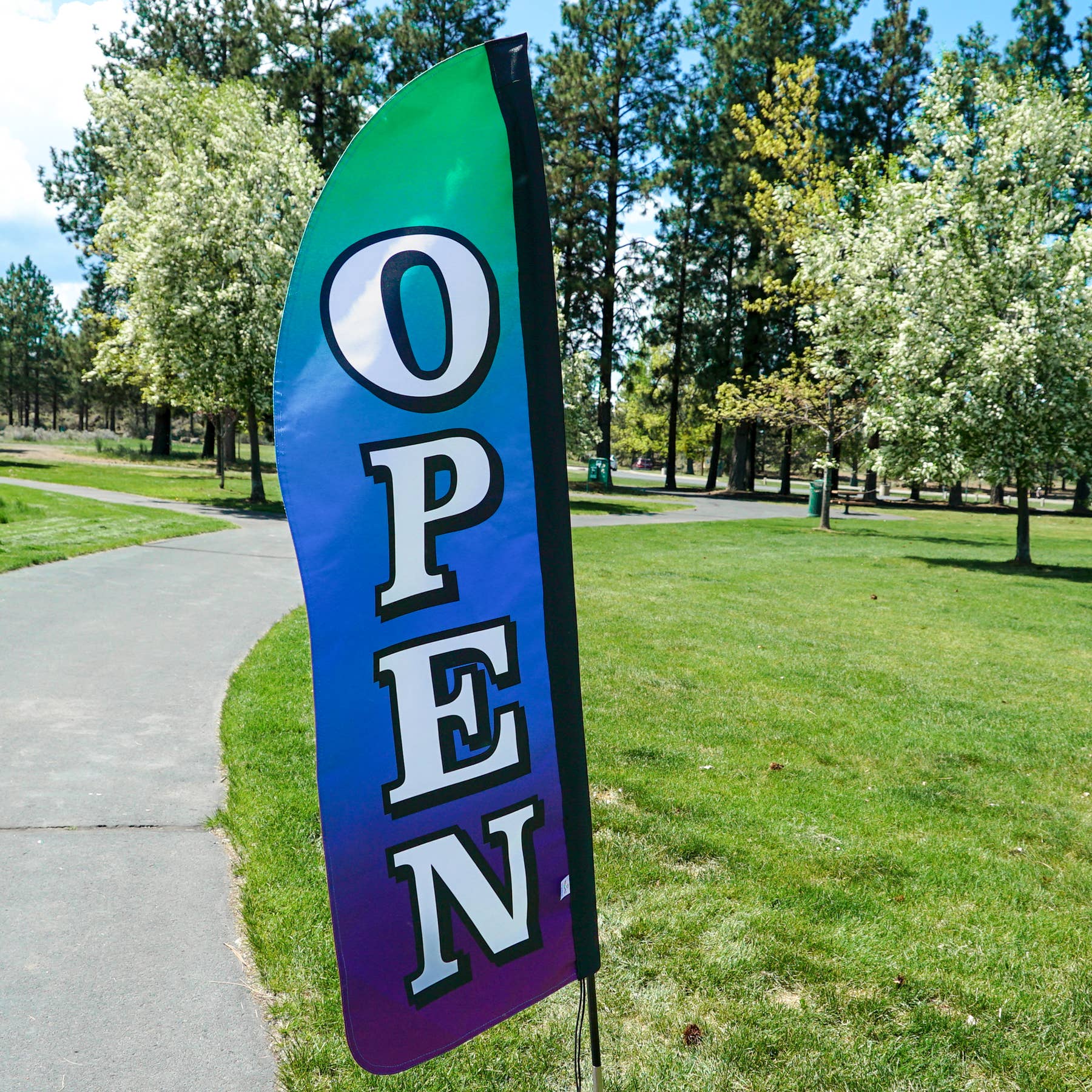 In the Breeze, LLC. - Wholesale Banner - 4' Heavy Duty Open Gradient Double Sided Feather Banner2