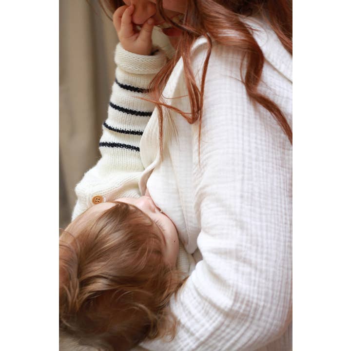 You&Milk - Wholesale Nursing Top - Maternity - Le Milk c'est chic nursing shirt (White)5