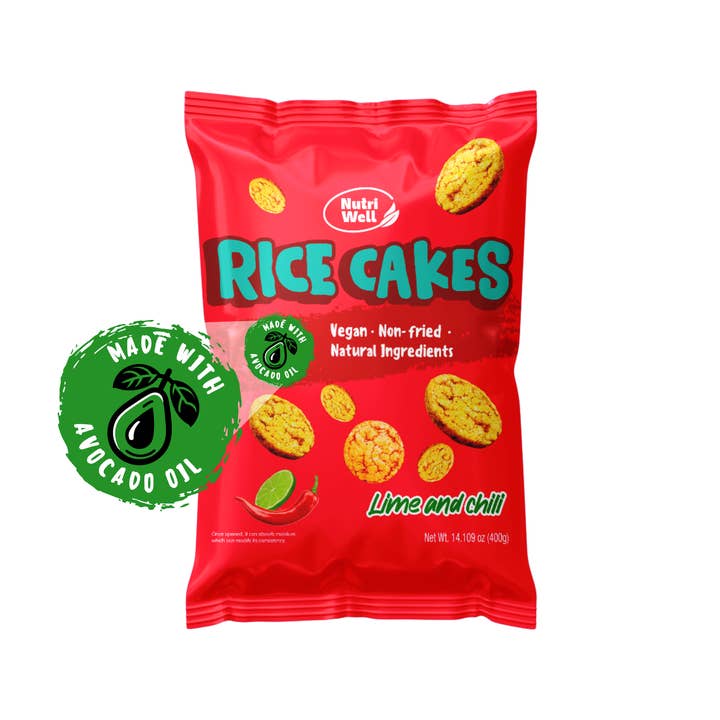 Rice Cakes Lime And Chili 14.109 Oz. 14 bags| Nutriwell for wholesale by Almazen