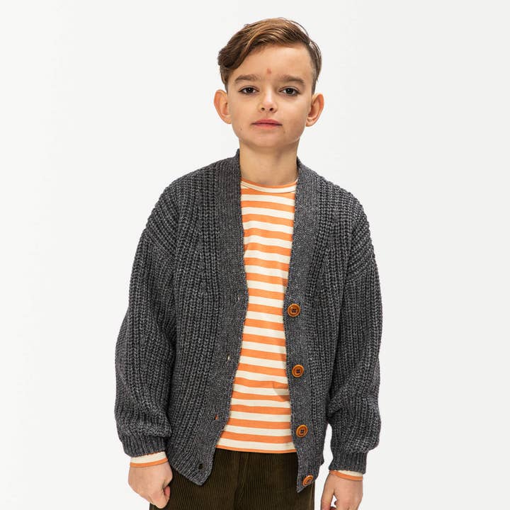 V-Neck Cardigan graphite for wholesale by Matona