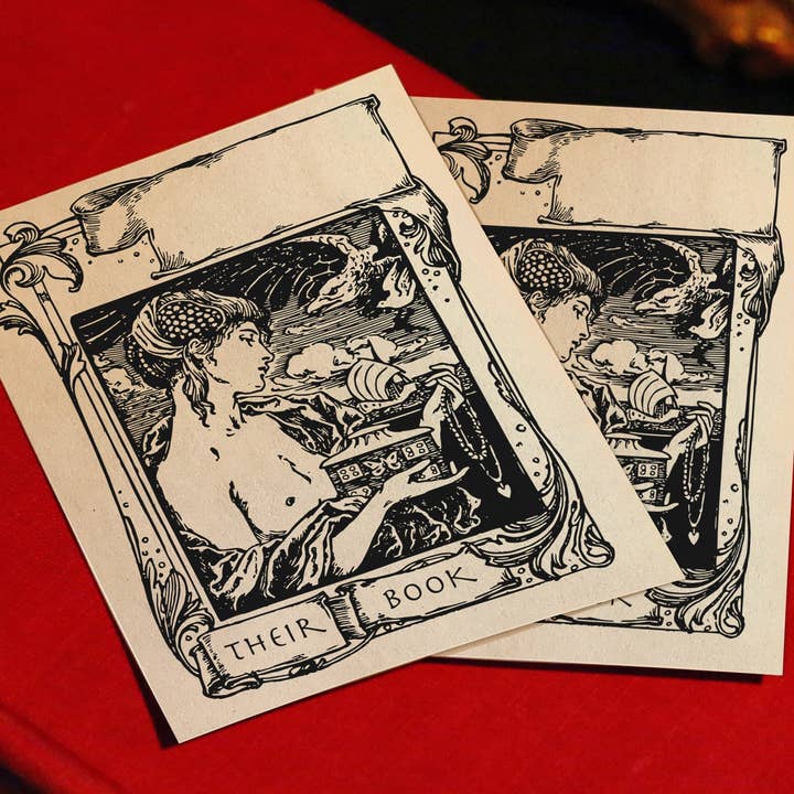 Ebon et Noir LLC – Etiqueta de livro por atacado – Caixa de Pandora, Prateleiras Ex-Libris em Papel Gomado1