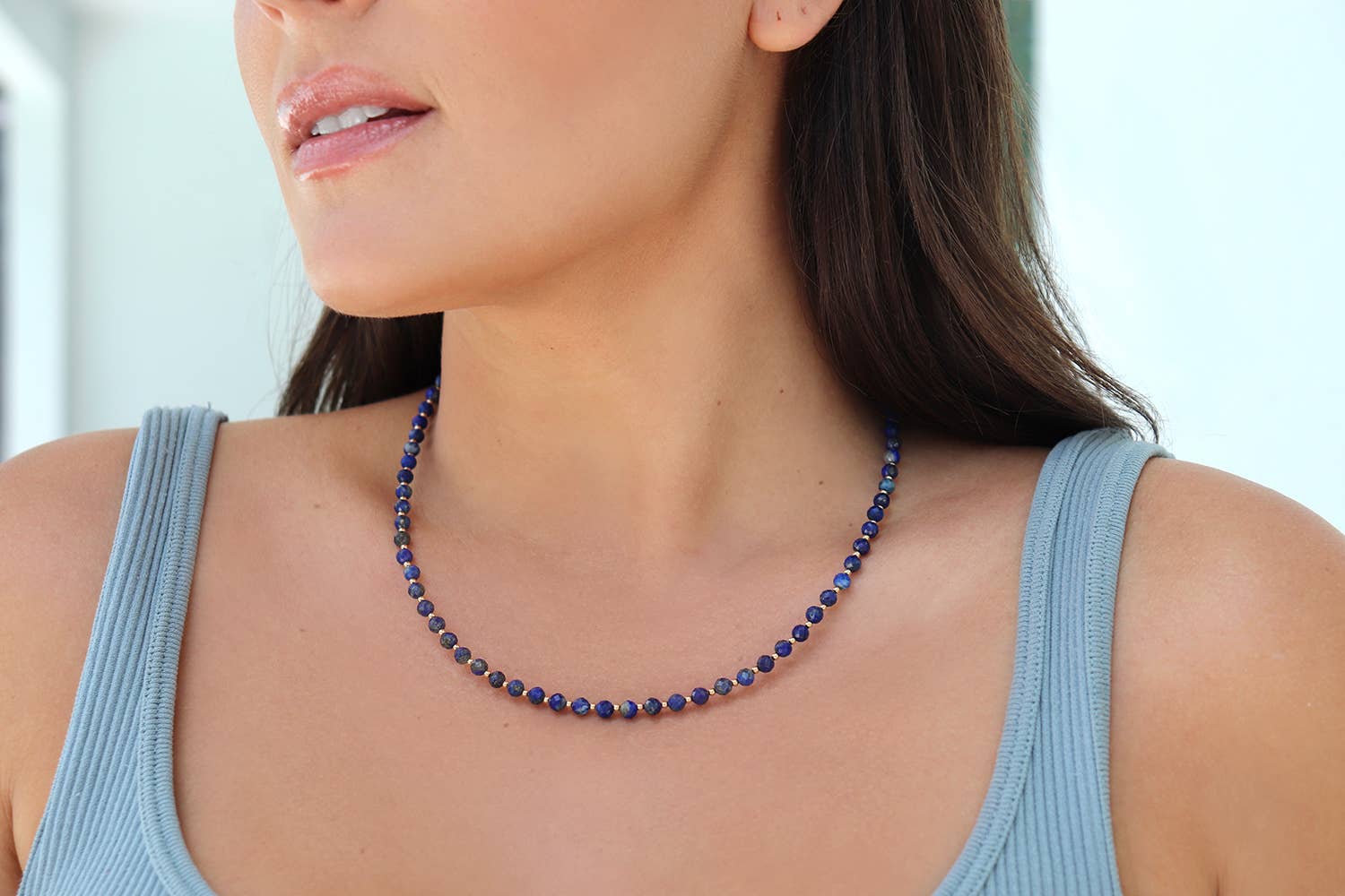 Kaylie Dawn Jewelry - Wholesale Beaded/Pearl Necklace - Elley Faceted Gemstone Necklace Handmade in USA Gold Filled13