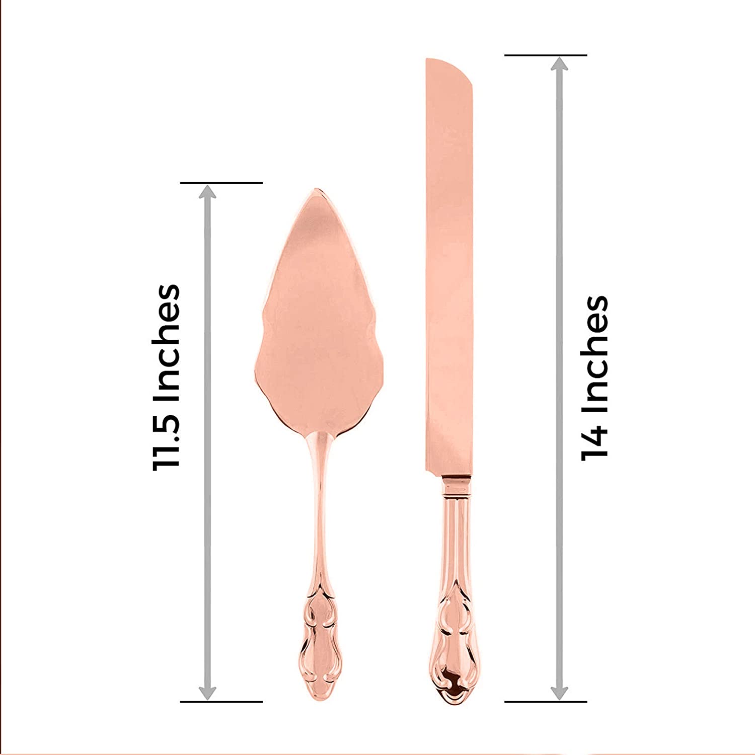 Ella Celebration - Wholesale Serving Utensil - Wedding Cake Knife & Server Set - Engravable Rose Gold4