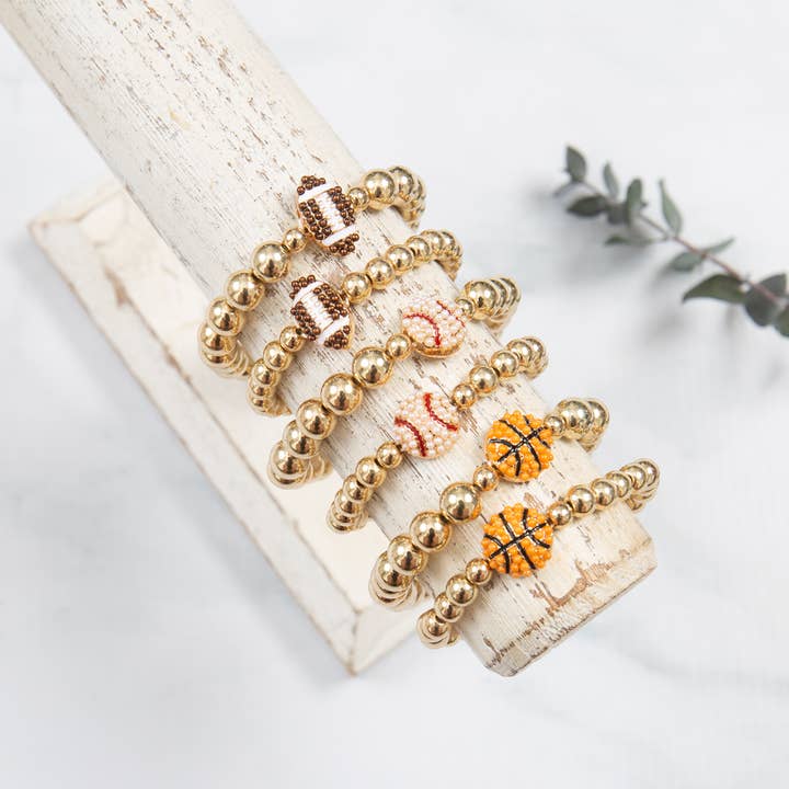 Pulseras a juego de mamá e hija con dijes deportivos de piedra brillante para venta al por mayor de Loven x Mini Momo