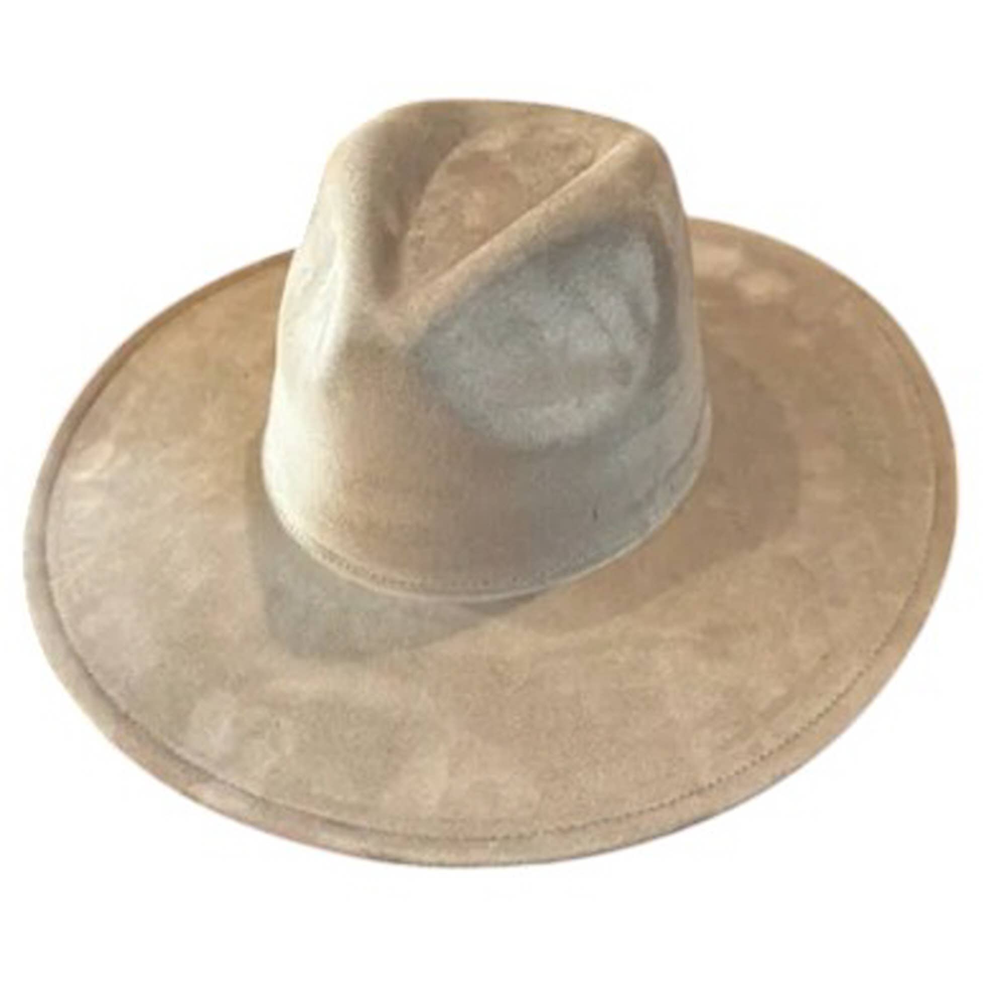 Portia Hat - Venta al por mayor Sombrero fedora - Unisex - Sombrero Panamá clásico de ante vegano con ala ancha9