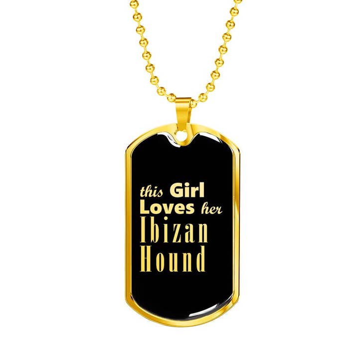 Ibizan Hound v2 - 18k Gold Finished Luxury Dog Tag Necklace for wholesale by Unique Gifts Store