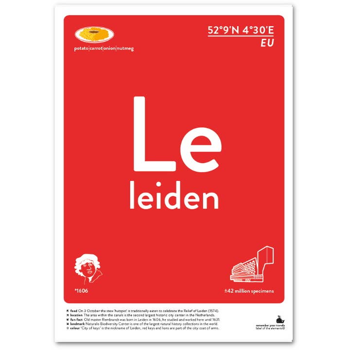 Leiden prints for wholesale by Label of the Elements