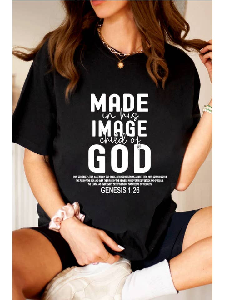 Top Avenue – wholesale Screen printed t-shirt – Women′s – Made in His Image Child Of God, Unisex Round Neck T-Shirt2