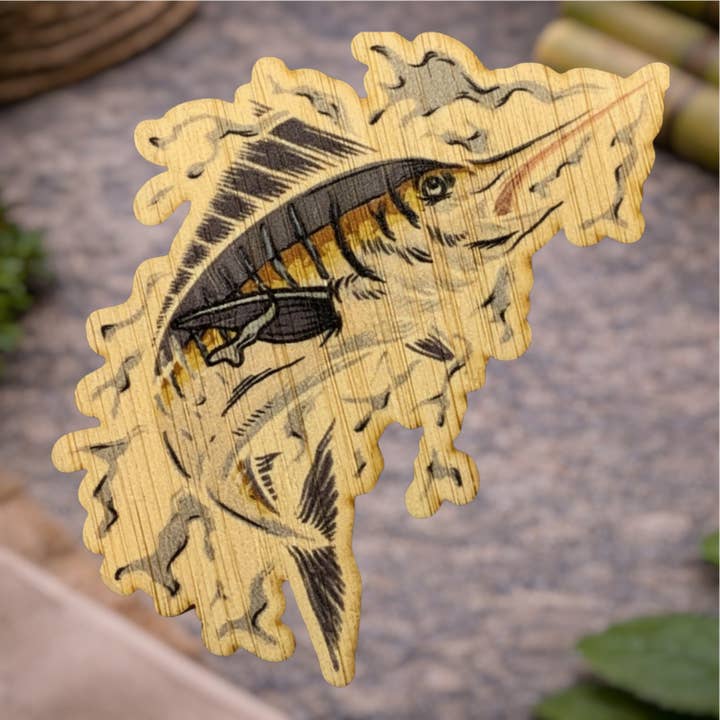 Marlin Eco-Friendly Bamboo Sticker for wholesale by Bamboo Wood Stickers