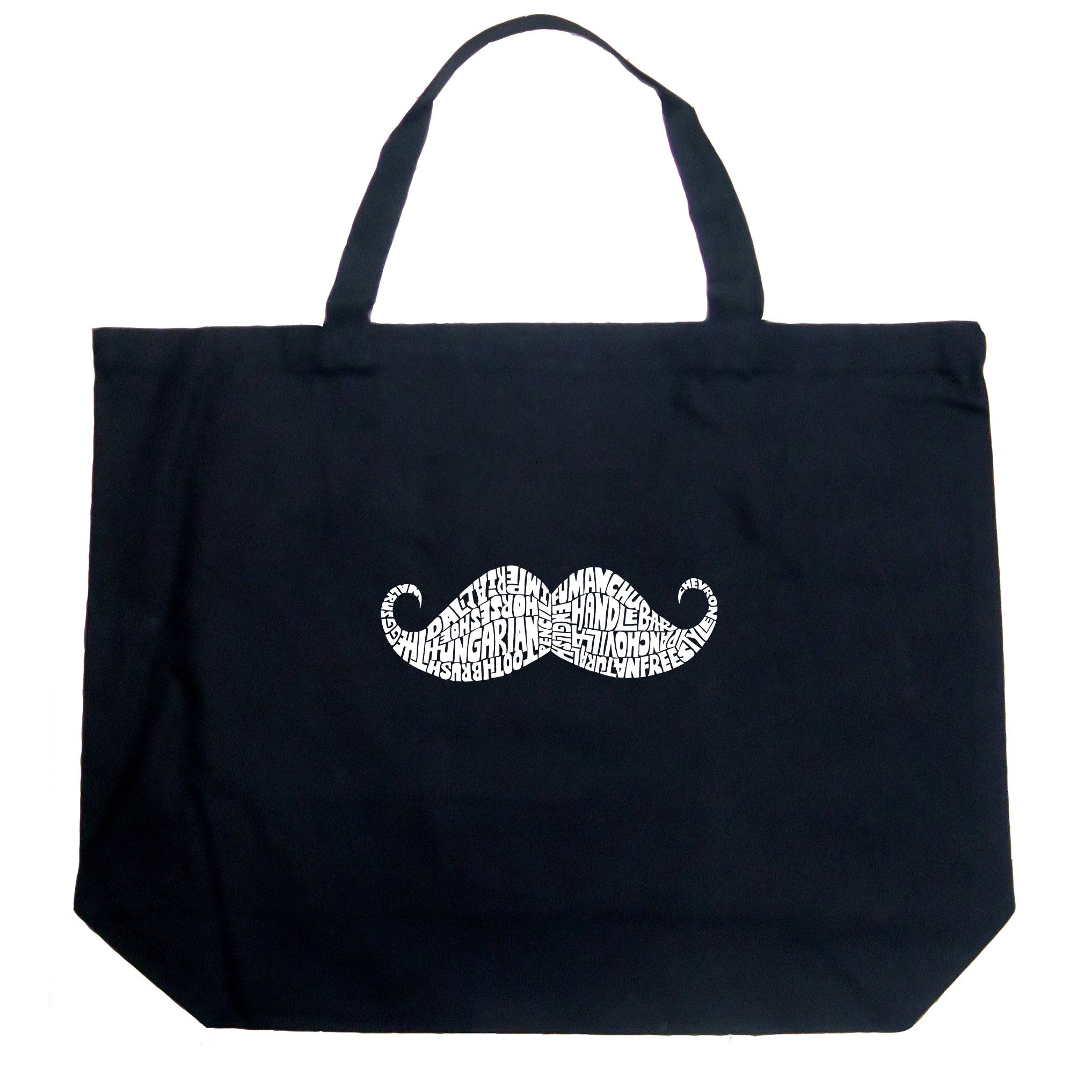 LA Pop Art - Wholesale Tote Bag - Women's - LA Pop Art Word Art Tote Bag - WAYS TO STYLE A MOUSTACHE0
