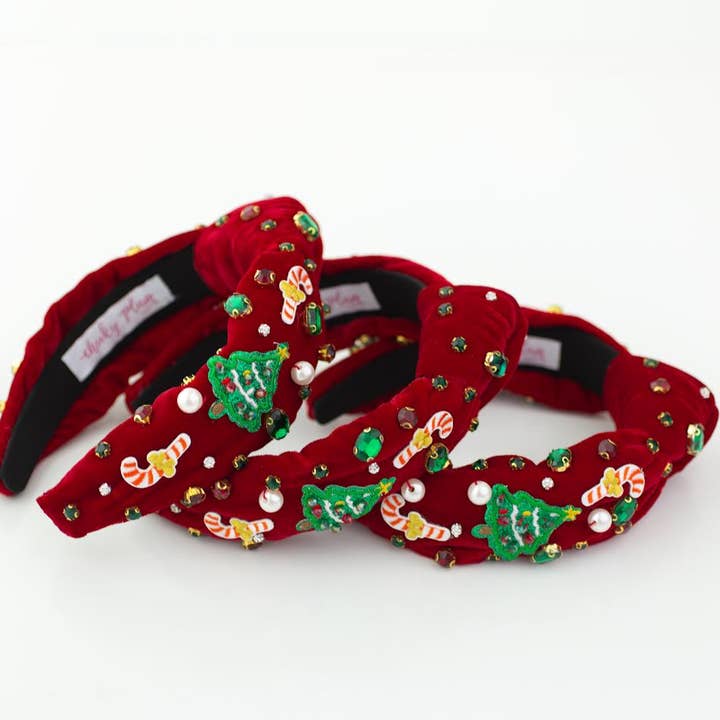 Beaded Headband - Crimson Twinkle for wholesale by Cheeky Plum