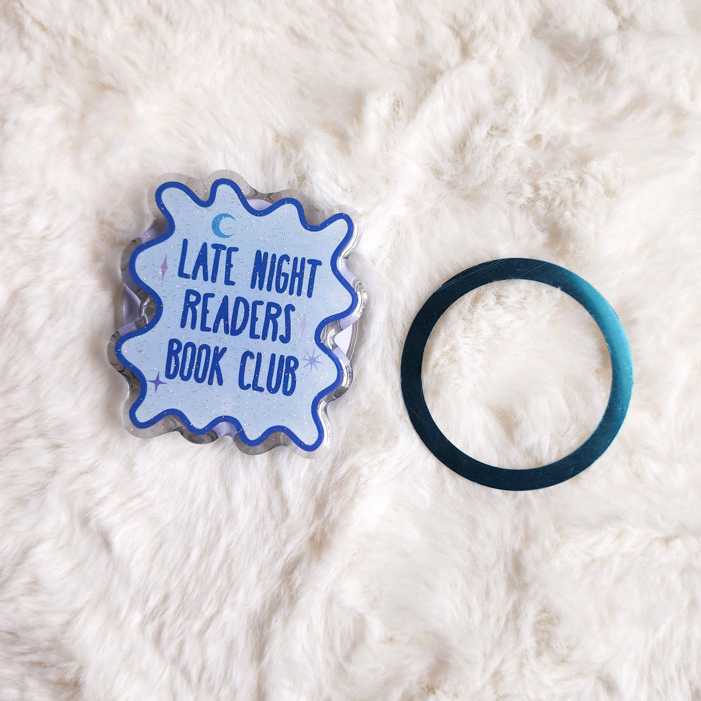 The Bean Workshop - Wholesale Phone/Tablet Stand - Late Night Readers Book Club Glitter Magnetic Kindle Grip or Phone Holder3