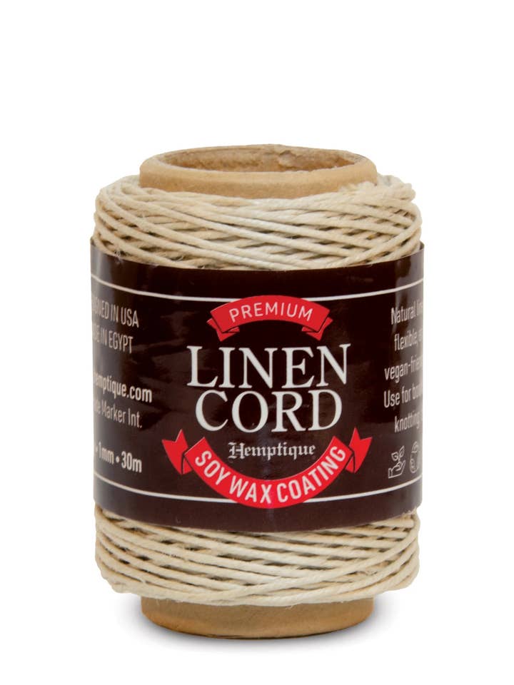 Egyptian Flax Linen Cord with Soy Wax Coating Eco Friendly for wholesale by Hemptique