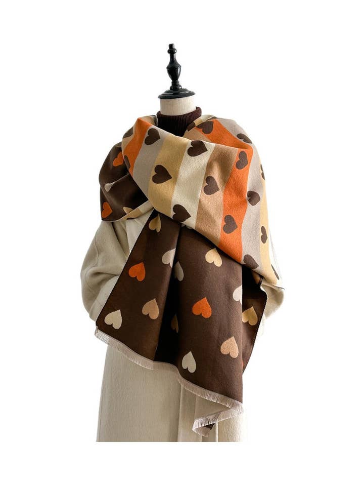 Scarvii – Bufanda y Chal de Invierno con Patrón de Corazón de San Valentín para venta al por mayor de Funkyrel® Atzbranding Limited
