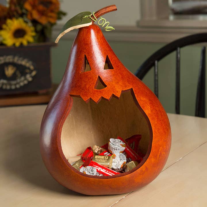 Jack-o-Lantern - Candy Dish Large for wholesale by Meadowbrooke Gourds