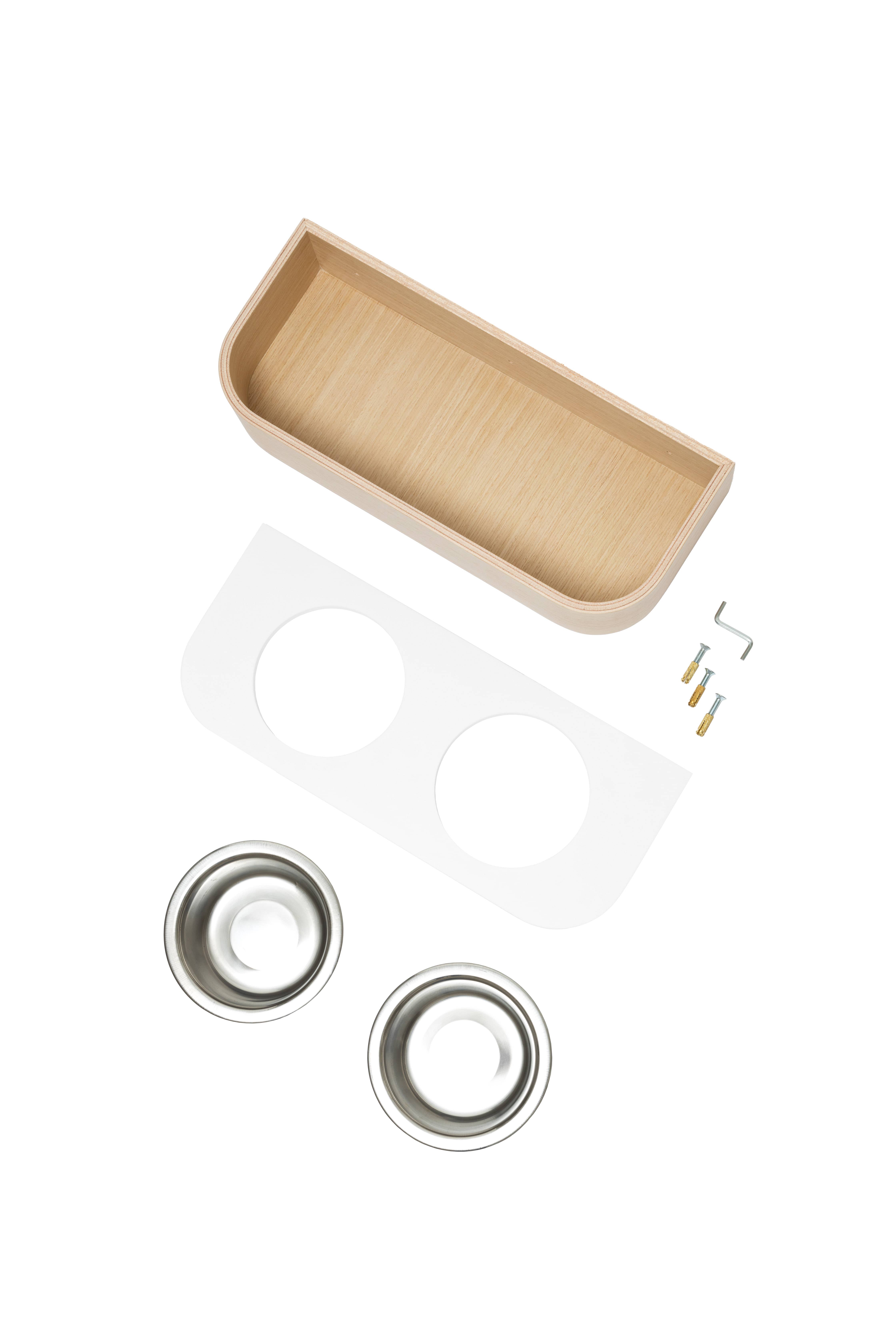 ValiaiDesign - Vendita all'ingrosso Ciotola - Cani e gatti - Mangiatore impermeabile per cani con supporto a parete in pietra solida e ciotole in acciaio inox7