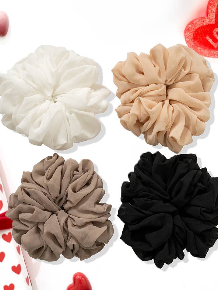 ",, SI-26321 Fashion Oversized Chiffon Elastic Hair Scrunchie for wholesale by 42POPS