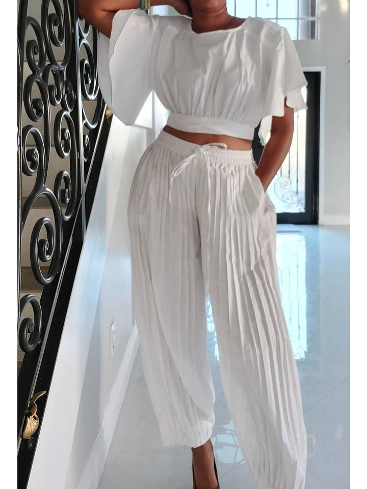 India Batik - Vente Ensemble haut et pantalon (PAS d'intérieur) - Femme - Pantalon court et sarouel - Blanc12