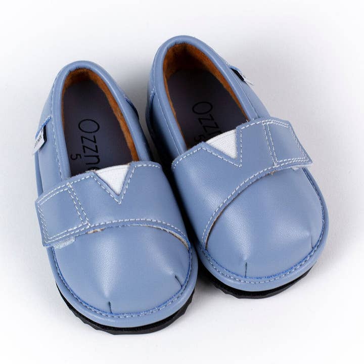 Parte superior de zapato casual azul grisáceo con forro de terciopelo - Zapato para niño pequeño para venta al por mayor de Ozznek Children’s Footwear & Apparel Brand