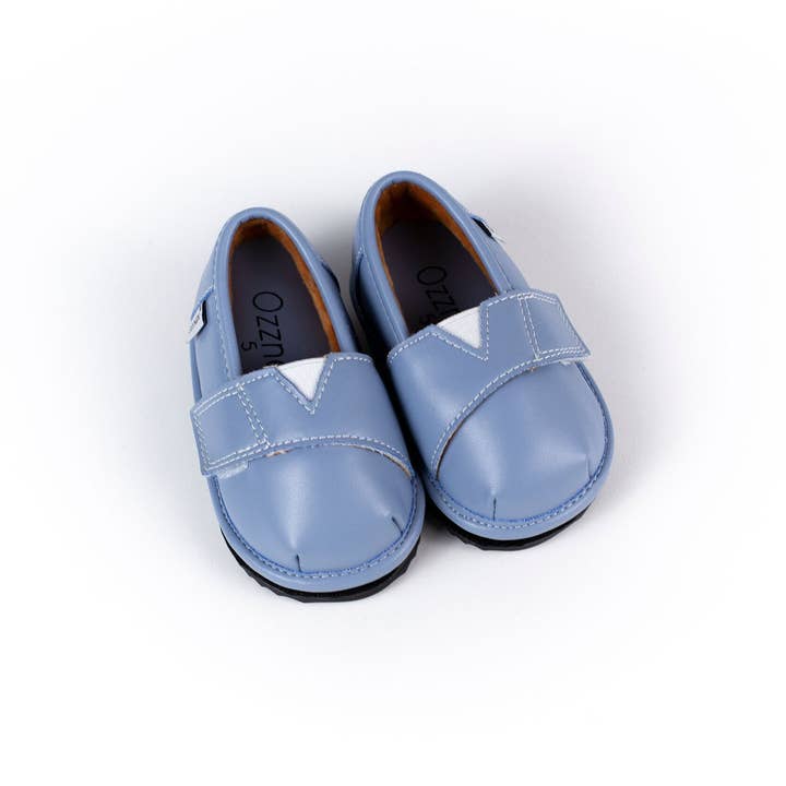 Blue-Grey Casual Shoe Top with Velvet Lining-Toddler Shoe for wholesale by Ozznek Shoes