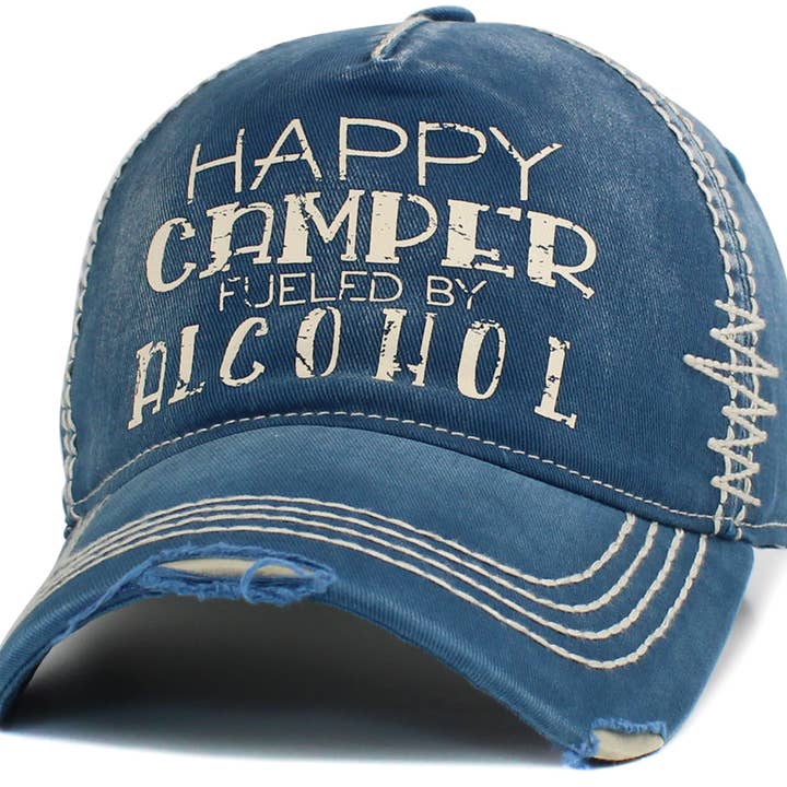 KBETHOS - Wholesale Baseball cap – Unisex - Happy Camper Fueled By Alcohol Vintage Ballcap3