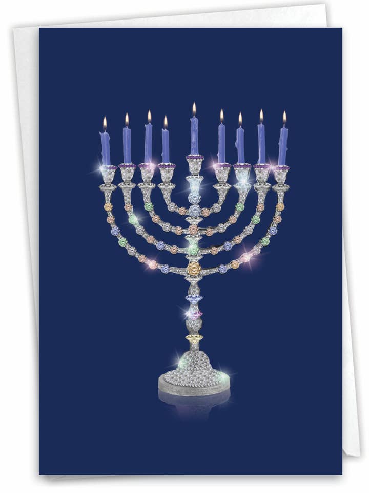 Hanukkah Card - Menorah Bling for wholesale by NobleWorks