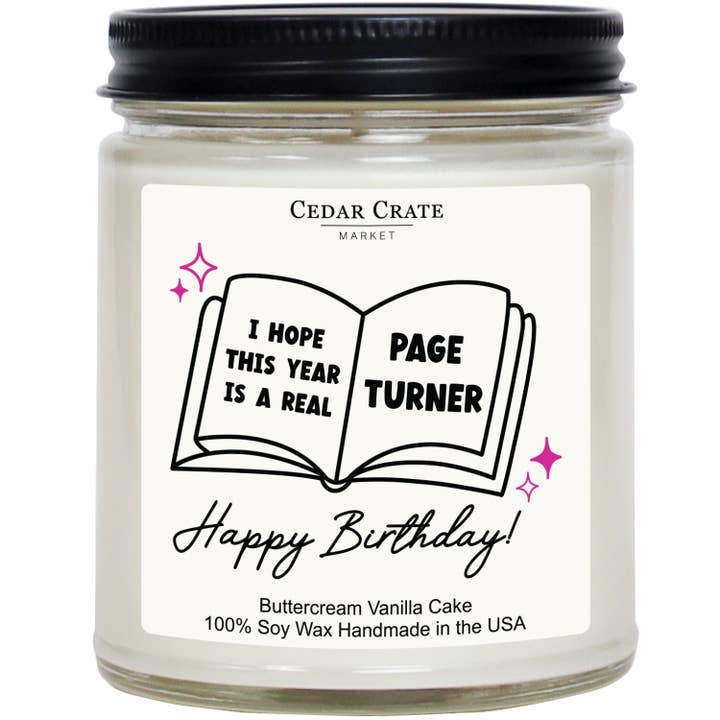 I Hope This Year Is A Real Page Turner White Jar for wholesale by Cedar Crate Market