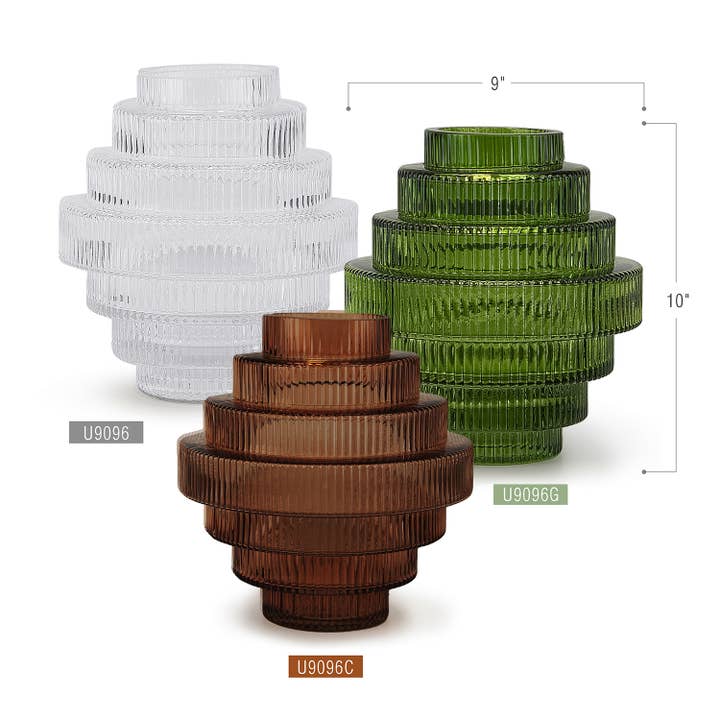 Galore Home - Wholesale Vase - Large Layered Glass Vase
