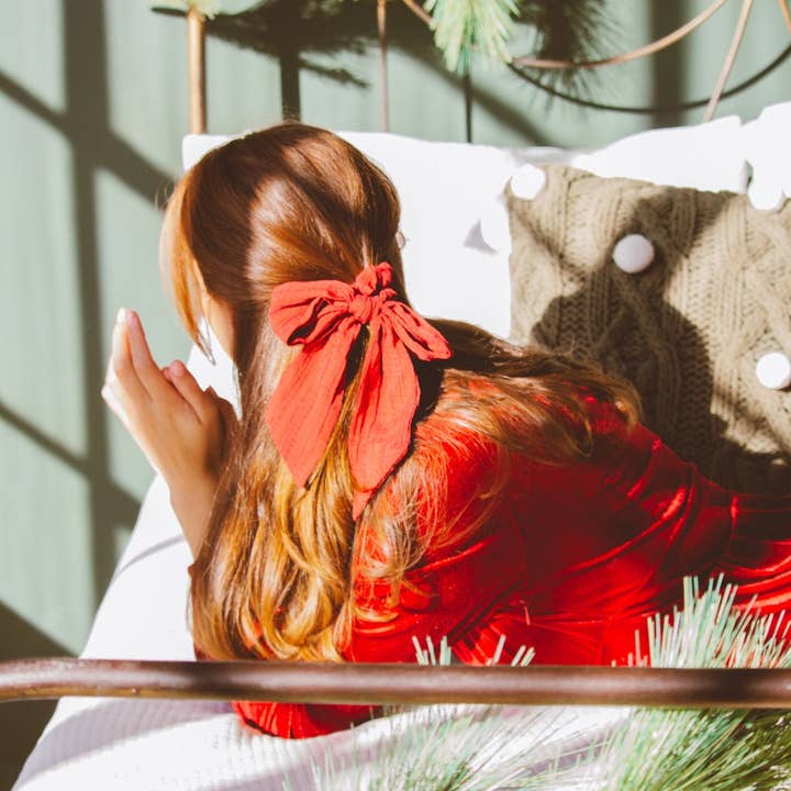 Shop Andi - Wholesale Scrunchie - Women's - Crimson Long Bow Scrunchie0