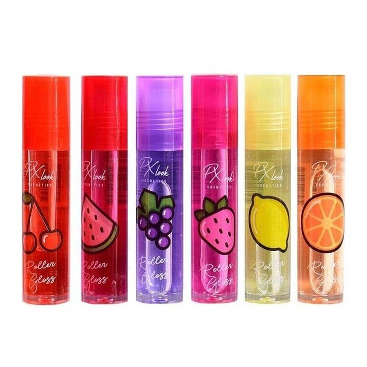 Efon International Corp. – Großhandel Lipgloss – Roller Gloss - 6 Fruchtgeschmack Hochglanz Glatter Lipgloss1