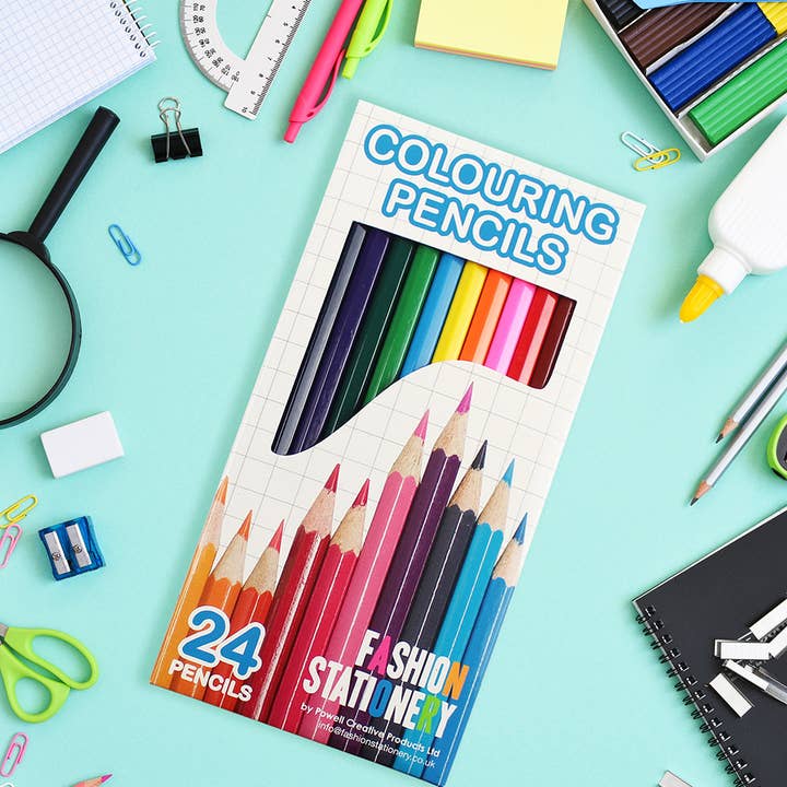Powell Creative Products Ltd - Wholesale Colored Pencil - Colouring Pencils Set Kids Adults School Arts & Craft 24pk