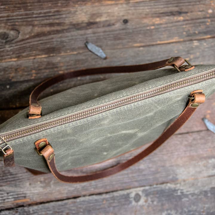 In Blue Handmade - Wholesale Tote bag – Women's - Essential Waxed Canvas and Leather Tote with Options11